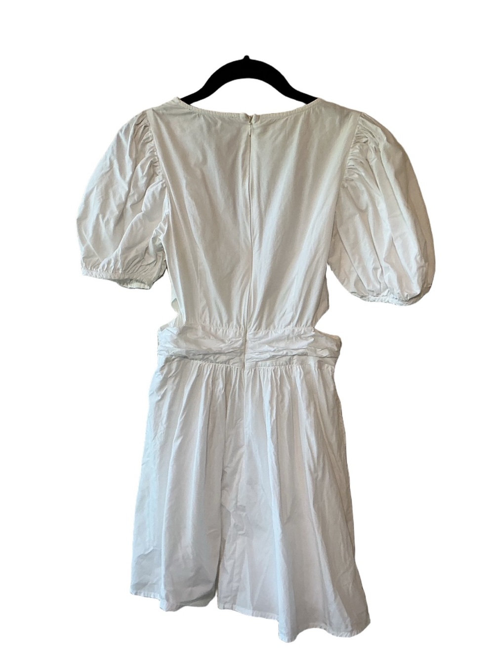 French Connection Rhodes Poplin Puff Sleeve Cut Out Dress White Size 4 - Picture 3 of 11